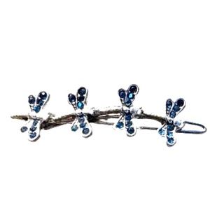 Silver Tone Crystal Dragonfly Barrette
